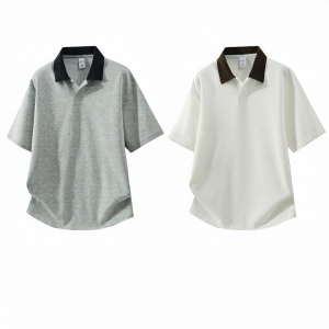 Mark Fairwhale | Turn-Down Collar Contrast Color Short Sleeve Polo Shirt Summer