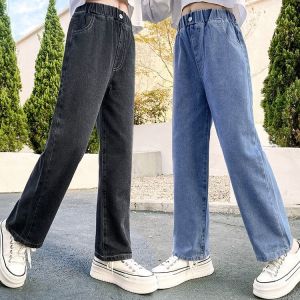 Malss ชุดเด็กโตหญิง12 กางเกงยีนเด็กญ ใหม่ กางเกงหลวม ทรงหลวม สไตล์ตะวันตก เวอร์ชั่นเกาหลี กางเกงขากว้าง กางเกงเด็กผู้หญิง