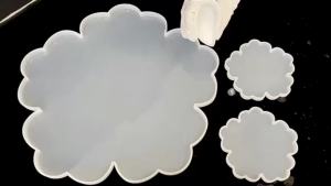 Tự Làm Hình Hoa Khuôn Silicon Cho Nhựa Dính Handmade Thủ Công Đĩa Trái Cây Đất Sét Thạch Cao Đúc Khuôn Trang Trí Nhà 12x12x2cm Bộ 2