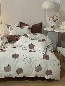 Cadar 4 In 1 Bedding Fitted Sheet Getah keliling bolster case 100% Quality Single /Queen/King