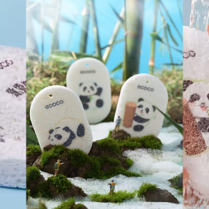 [SG InStock] ECOCO Panda Dish Washing Cotton Pack (3pcs) 熊貓洗碗棉包 -  Sponge wood pulp cotton cloth 洗碗機海綿 木漿棉洗碗布