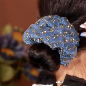 French Double Layer Organza Sparkling Diamond Elegant Hair Tie Bow Ring Fresh out New Fashion Hair Accessories Headband