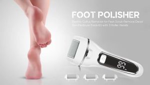 [SG SELLER]2024 Washable Electric Foot File Callus Remover Foot Grinder Foot File Pedicure Kit Tools Electric Callus Remover Dead Skin Remover Feet Care 17PCS