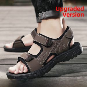 Mens Summer Outdoor Sports Climbing Anti-slip Casual Slippers Soft Bottom Beach Shoes Comfortable Driving Waterproof Sandals