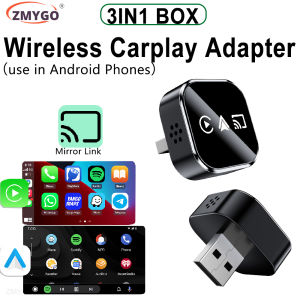 Carplay Adapter Wireless 3in1 Mirror Link for Android Phone Bluetooth WiFi Android Auto Connect USB 2025 Upgrade Smart Car Play