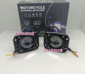 Sepasang Lampu Foglamp Laser Gun Led Bumper Bemper mobil 3inch Kuning Putih Free Saklar