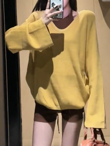 QINGNAER | Stylish Slimming Loose Knitwear Large Size