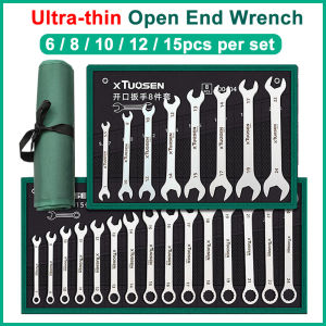 Ultra-thin Open End Wrench Set Combination Wrench Set Plum Wrenches Universal Spanner Dual-purpose Wrench Kit Car Repair Tool