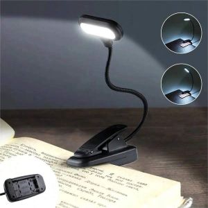 Battery Powered Mini LED Book Light with Clip Eye Protection Flexible Reading Lamp Desk Bedside Portable Night Light Study Light
