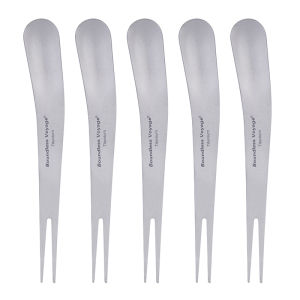 Boundless Voyage Ultralight Titanium Camping Cutlery Dual-Use Fork Spoon Set 5 Packed for Fruit Coffee Ice Cream Ti1126T