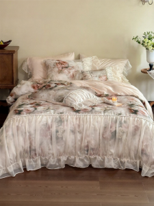 Boyang Home Textile | French Style Luxurious Bedding Set 4-Piece Long-Staple Cotton Lace