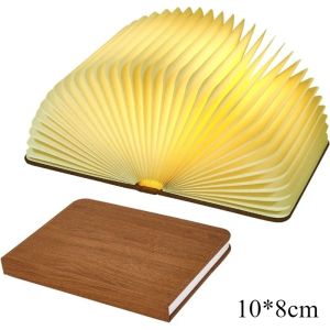 LED Desk LampWooden Book LightRechargeable Night LightPortable Reading LampMood LightingHome Library BedsideNovelty Gift