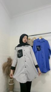 BAJU TUNIK BAHAN KATUN SUPERNOVA MOTIF SABLON SMILE M L XL