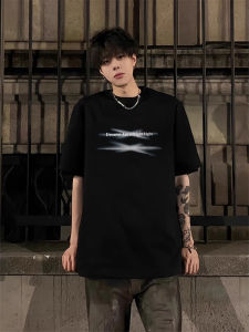 Heavyweight Cotton Mens T-Shirt Loose Fit Short Sleeve Breathable Comfortable Summer Trendy Brand Casual round Neck Tee