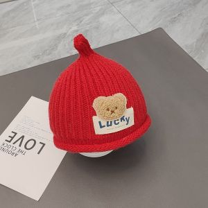Mũ Len Trẻ Em Hình Gấu Dễ Thương Mũ Len Dệt Kim Ấm Áp Cho Bé Trai Và Bé Gái Mùa Thu Đông Mũ Trùm Đầu Hình Mỏ Vịt