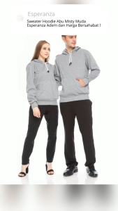 Hoodie Sweater Abu Misty Jaket Polos Fleece Super Esperanza Outwear Pria Wanita