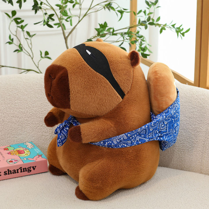25cm God Thief Capybara Baguette Backpack Plush Toy Funny Stuffed Capybara Stuffed Doll Perfect Birthday Holiday Gift for Kids
