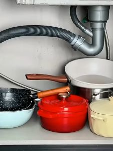 CozE Carbon Steel Multipurpose Rack For Kitchen Under Sink Kitchen Pot Shelf  Storage Rack Adjustable