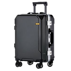 Large Capacity Aluminum Frame Luggage Bag with Password Lock for Travel And Check-In 20 Inch Fashionable Carry-On Suitcase