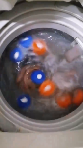【SKIT SG】4PCS/Pack Magic Washing Machine Sponge Laundry Ball Anti Tangle Decontamination Wash Ball Sea Star Design Clothes Cleaning Helper Reusable Washing Machine Laundry Ball Reduce Twisting Hair Removal for Clothes Bed Sheet Towel Washing Tool