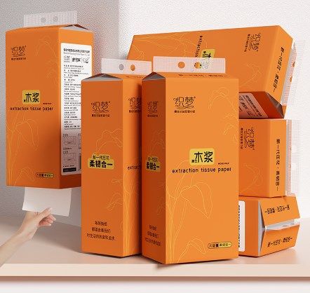 Deluxe Soft Facial Tissue Paper 4ply Wall Hanging  Sheets Hanging Drawer Toilet Paper Kitchen Tissue 1000pcs