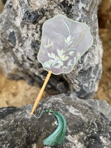 Original Mini Circular Fan Chinese Ancient Style New Chinese Handmade Embroidery Fan Womens Small Chinese Style Childrens Han Chinese Costume Dance round Fan