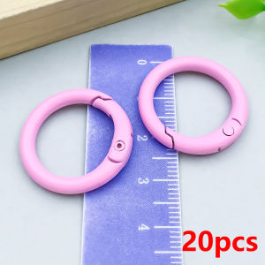 20pcs 25mm Inner Diameter 18mm Alloy Circular Keychain Spring Hook For DIY Jewelry Backpack Bag Charm Key Ring Making Findings
