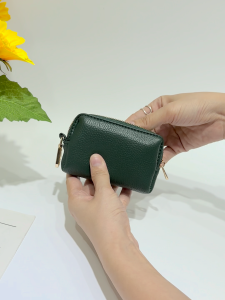 HANKE PU Leather Zipper Coin Purse Wallet – Compact & Stylish with Keychain Clip