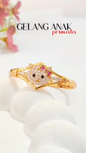 Gelang Xuping Anak Motif Bunga Love Perhiasan Lucu Lapis Emas