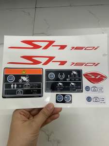 Bộ tem Sh ý 150i màu đỏ 2010 phản quang New hàng nhập Thái Lan chất lượng cao dành trang trí riêng cho dòng xe này tem phản quang màu sắc cực đẹp và bền giá bán cực tốt bán lẻ như bán sỉ