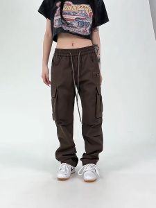 Cargo pants womens street slacks straight slacks mens and womens wide leg slacks