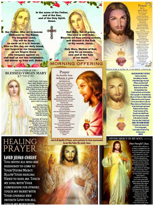 JESUS CHRIST AND MARY WITH PRAYERS WALL DECOR LAMINATED 8.5X11 INCHES ...