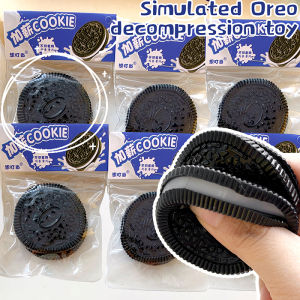 【Swan Home】3pcs Creative Oreo Biscuit Stress Relief Toy Novelty Pinching Sandwich Simulation Ultra-Soft Decompression Venting Toy Pinch Squishy Toys Kids Gift