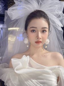 Water Dance R0393 Korean Style Wedding Dress Headpiece Airy Multi-Layer Bridal Veil Photography Styling Headpiece Hard Lace