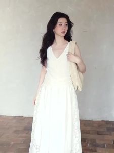 seemon | Đầm Thiết Kế Dây Quấn eo V-neck Không Tay Hè