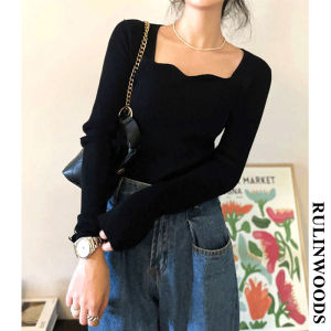 CHICCHIC 4 Màu Áo Dệt Kim Nữ Dài Tay Phong Cách Hàn Quốc Áo Sơ Mi Thời Trang