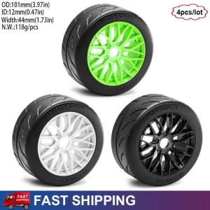 ONEVAN | 4Pcs 1/7 1/8 RC Car High Grip On-Road Tires Wheels 12mm Wheel Hex for ARRMA Outcast LIMITLESS Fireteam F1 HongNor X3GT ZD Racing