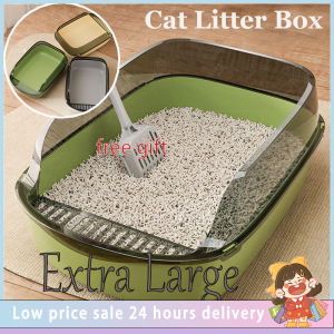 Thicken Cat Litter Box with Scoop Kitten Litter Box Cat Toilet Deodorization Leakage Prevention Litter Box
