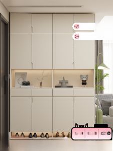 [Hong Kong Hot] New Arrival Cream Style Shoe Cabinet Entry Door Hallway Cabinet Home Partition Hall Cabinet Large Capacity