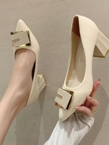 Giày Cao Gót Đế Bằng Da Mềm Kiểu Pháp Cho Nữ Giày Cao Gót Trung Tính Thời Trang Mùa Hè 2023 Giày Đơn Mũi Nhọn Đế Bằng