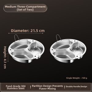 Three-Compartment Steam Tray 304 Stainless Steel Duck And Goose Steam Pan Steamer Dish Rice Cooker Inner Steaming Grid