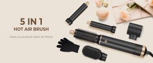 5 in 1 Blow Dryer Brush Upgrade Hair Dryer Brush Air Curler Detachable Hot Air Brush Curling Brush Iron Negative Ion Air Curling Wrap Styler Hair Styling Tools