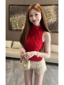 YUEZHONGWEI | Sleeveless Half-high Neck Knitted Vest for Layering