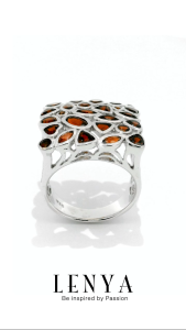 LENYA แหวนพลอยโกเมน เสริมด้านใจแกร่ง สำเร็จ มั่นคง ขนาด 5×3 มิล ตัวเรือนเงินแท้925 ชุบทองคำขาว