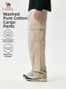 CAMEL | Cotton Work Style Vintage Straight Leg Loose Casual Pants