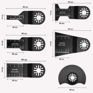 ใบเลื่อยสั่นเหล็กคาร์บอนสูง 6 ชิ้น ใบมีดมัลติทูลที่ทนทานสำหรับเล็บไม้โลหะ ตัดแบบจมและฟลัช ฟิตสากล