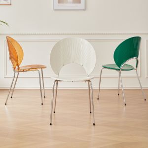 Scandinavian For Home Shell Chair in Acrylic Homestay Hotel Coffee Dining Chair Designer Stool Backrest Leisure Chair
