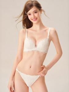 Miss Curiosity | Embroidered Lace Wireless Bra White