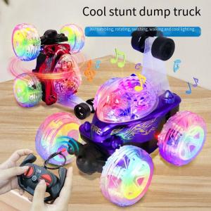 360 Rotating Music Light Remote Control Dumper Stunt Roll Car Rollover Dump Climbing Car Rechargeable Children's Toy Car for Boys Gift Permainan Kereta Kawalan Jauh