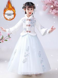 Thickened Hanfu Childrens Clothing Autumn Winter Traditional Chinese Costume Baby New Year Celebration Girls Costume Kids Wear